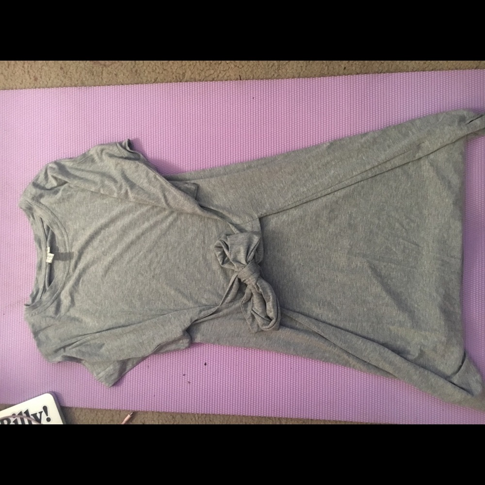 Brand new gray T-shirt wrap dress